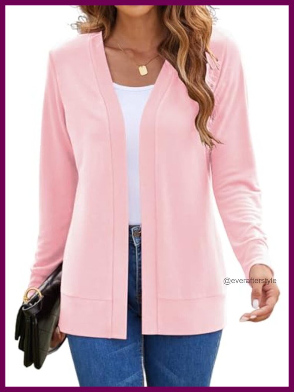 Womens Open Front Cardigan Lightweight Knit Long Sleeve Sweater